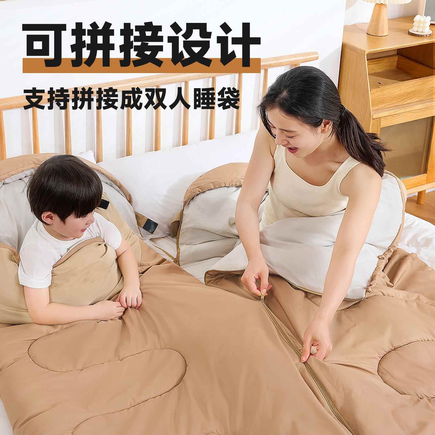 新型睡袋成人户外露营冬季加厚防寒四季通用款车用单办公室被子 - 图0