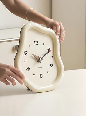 wozo油m屋准奶风家居客厅式时钟玄TYOS366关桌面摆件电视柜座o钟