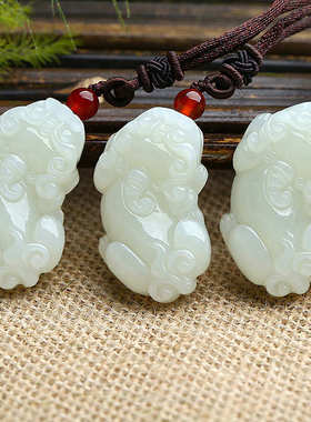 和田坠吊大小款吊和田玉坠貔貅玉石白玉貔貅