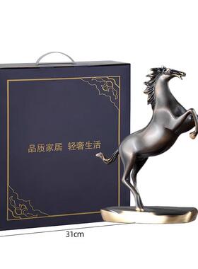 正品黄铜铜马到成功领导办室摆件档轻奢家居装饰品公办公桌高礼马