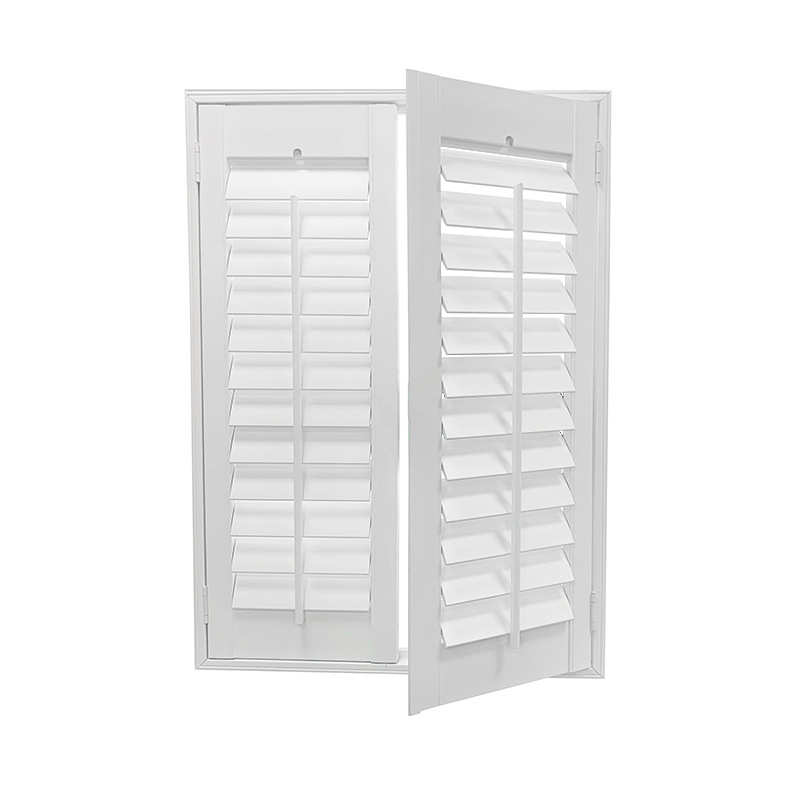 木质百叶窗shutters推拉折叠可调节书房卧室隔断实木PVC百叶门 - 图0