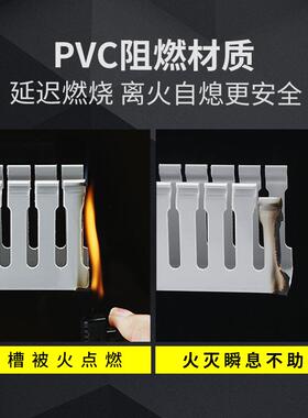 星颖线槽加厚pvc塑料行线槽粗齿配电箱走线槽机柜U型电线布线槽