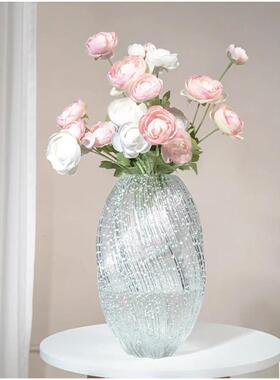 夜光款ins高级感创意玻璃花瓶现代简约水培鲜花装饰插花器桌面摆