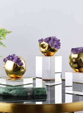 现代轻奢家装饰品客水晶摆件装软搭配酒柜售楼处样板居间QJS厅工