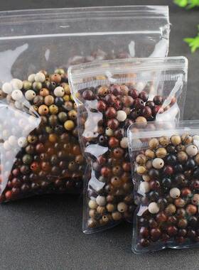 各种檀木珠子圆珠散珠DIY手串佛珠108颗念珠饰品配件隔珠红木花梨