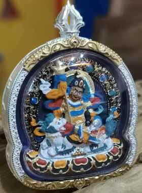 西藏矿物质彩绘擦擦佛像嘎乌盒吊坠本命佛财宝天王随身唐卡小佛像