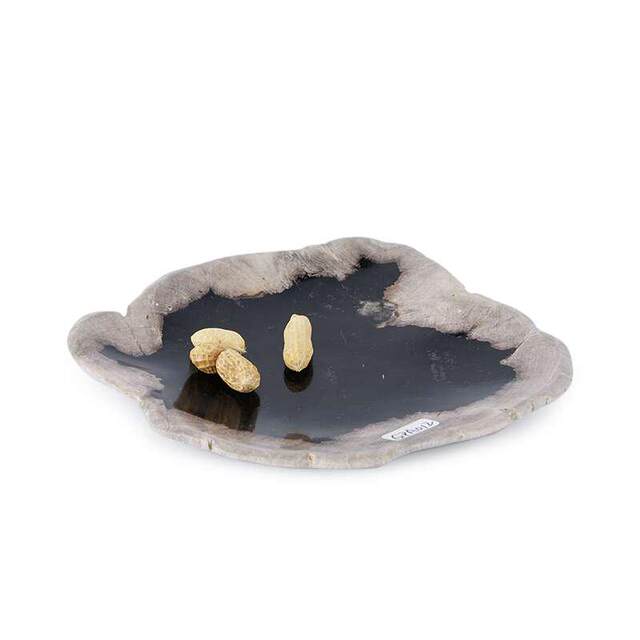 New Chinese style decorative tray wooden fossil dried fruit tray entrance entrance key storage ornaments for household coffee table tray