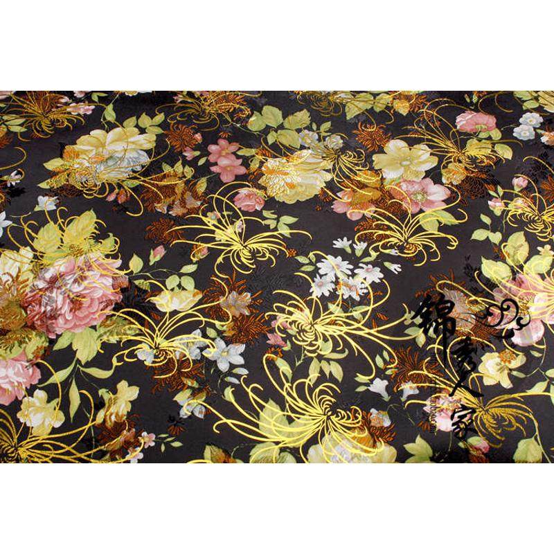 织锦缎布料古装汉服COS和服唐装旗袍丝绸缎服装面料/金丝牡丹系列,淘宝优惠券,粉丝福利购,淘宝优惠卷