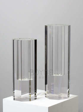 现代简约轻奢璀璨透明水晶玻璃花瓶客厅餐厅样板间床头柜软装摆件