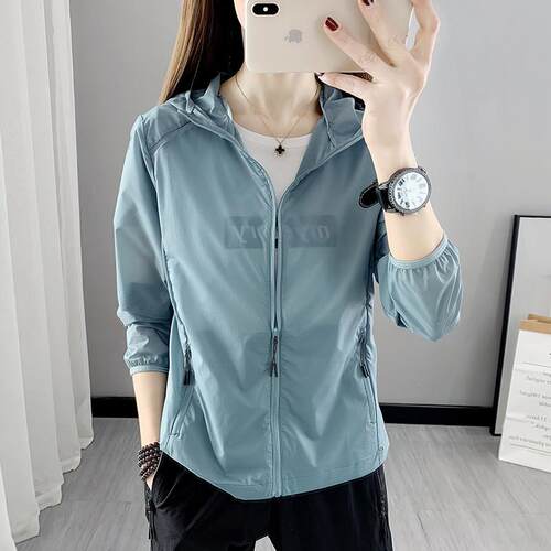 防晒衣女V轻薄透气连帽皮肤衣服户外透气夏季空调衫0325e - 图3