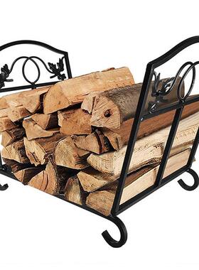 铁艺柴火架木柴架木材架墙壁炉火炉烤炉工具收纳置物架家用