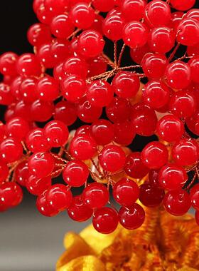 玉髓摇钱树水晶招财树结婚典礼生日乔迁新居客厅装修装饰品摆件