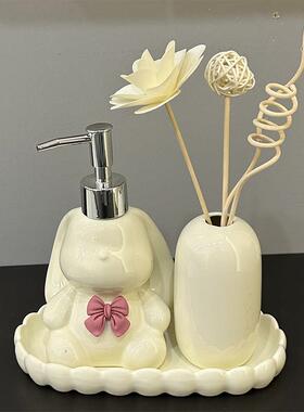 洗手台香薰摆件小托 托盘软装轻奢浴室柜装饰品化妆室厕所洗手液