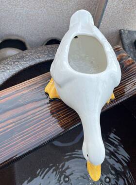 古法流水陶瓷仿真鸭子流水摆件庭院造景鱼缸配件循环水过滤装饰
