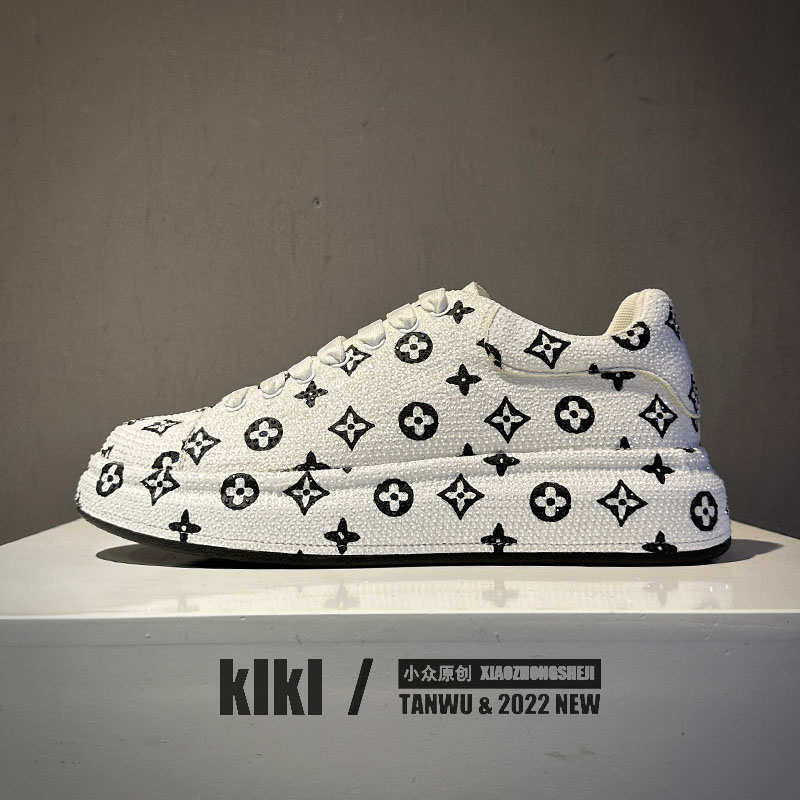 日系时装男鞋老爹鞋帅气炸街满钻印花鞋青年夜店小伙理发师增高鞋,淘宝优惠券,粉丝福利购,淘宝优惠卷