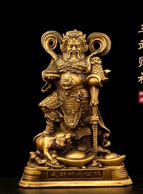 武财神赵公明摆件家用骑虎财神赵公明摆件武财神神像大号铜像
