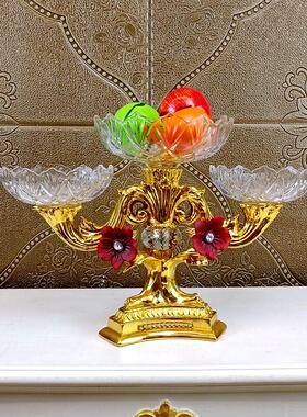 欧式花瓶摆件玫瑰花高端水晶玻璃瓶插花客厅饭厅桌摆件装饰品奢华