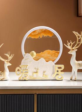 创意桌面玄关流沙画 画摆件家居客厅酒柜电视柜装饰品乔迁新居鹿