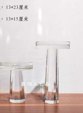 北欧现代创意水晶烛台桌面摆件家居样板房餐厅桌面装烛台摆件