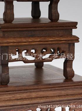 鸡翅木摆件底座家居雕刻木质工艺品实木托架长方形花盆佛像底座
