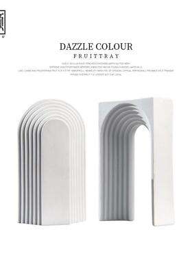 简约现代抽象白色几何摆件客厅玄关办公室样板间家居软装饰品