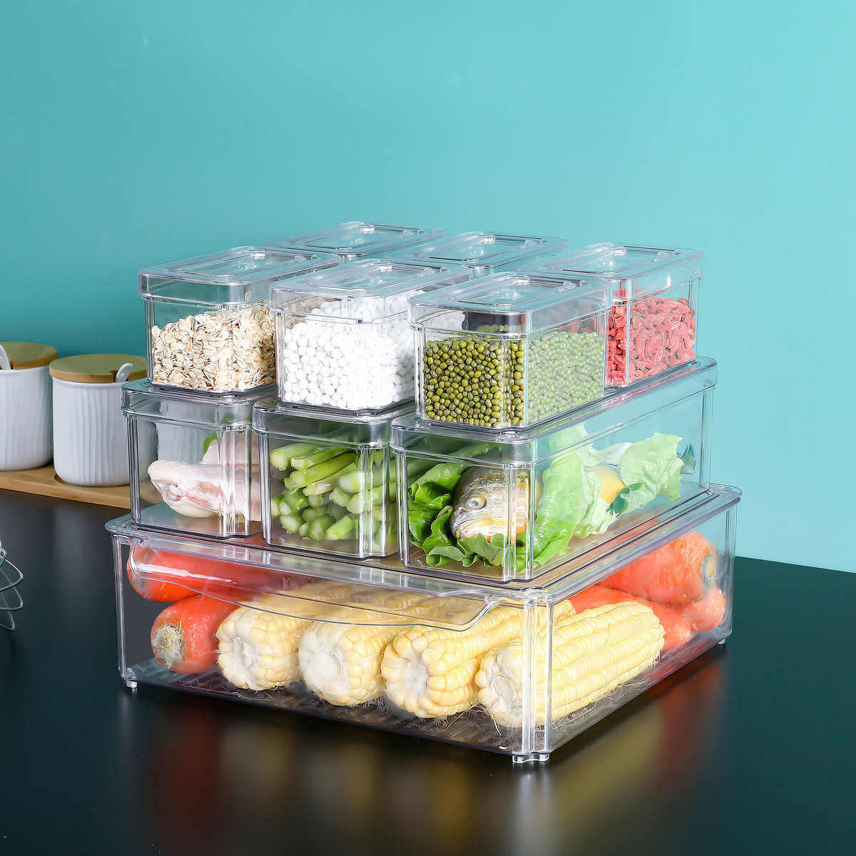 冰箱收纳盒保鲜鸡蛋用保鲜盒抽屉式冷冻层食品级密封速冻置物盒子,淘宝优惠券,粉丝福利购,淘宝优惠卷