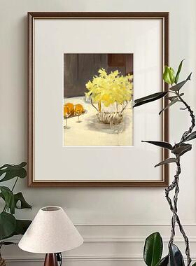 水仙花 萨金特静物花卉挂画法式复古客厅装饰画小众艺术玄关画