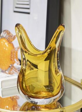 BOFAN现代轻奢创意琥珀色背包花瓶简约客厅茶几餐桌插花装饰