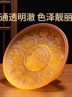 八吉祥琉璃供果果盘家用莲花供佛贡品盘上供财神供奉供盘佛前贡盘