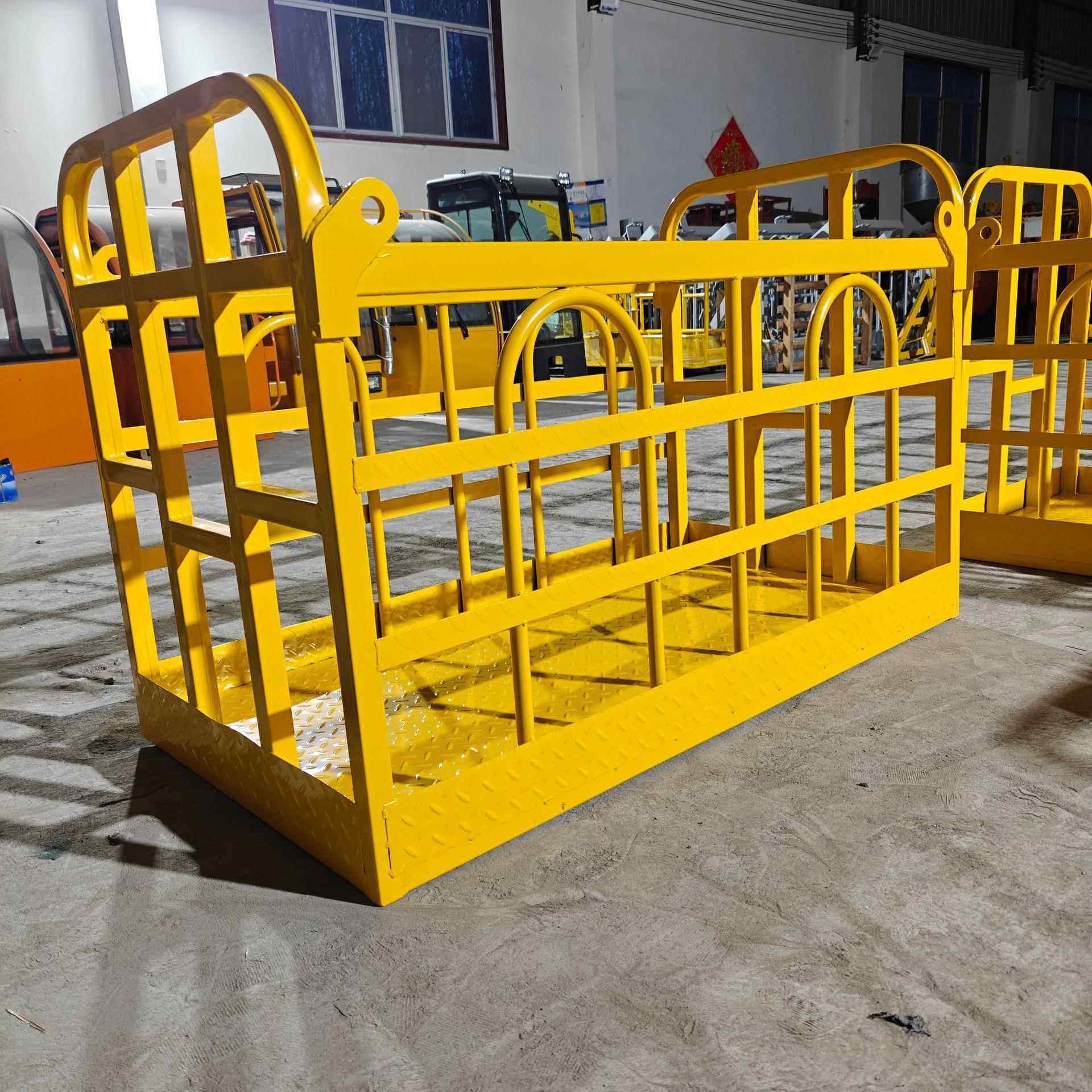 高空载物吊篮 60度可旋转内外开门 吊车施工吊篮 - 图0