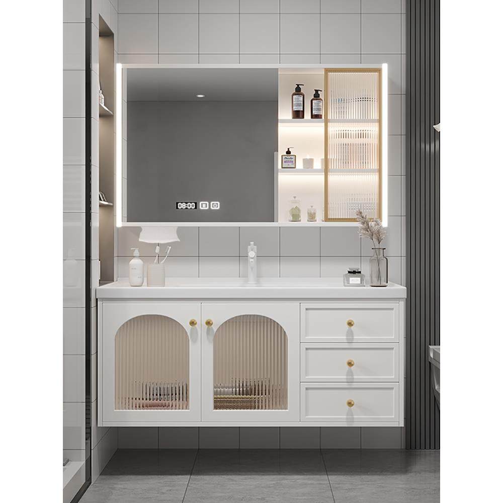 浴室柜组合陶瓷一体盆智能洗手脸盆柜卫生间洗漱台池轻奢现代简约,淘宝优惠券,粉丝福利购,淘宝优惠卷