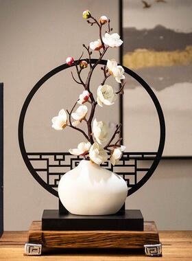 入门桌面古风屏风隔断客厅玄关小摆件花瓶轻奢高档大气现代装饰品