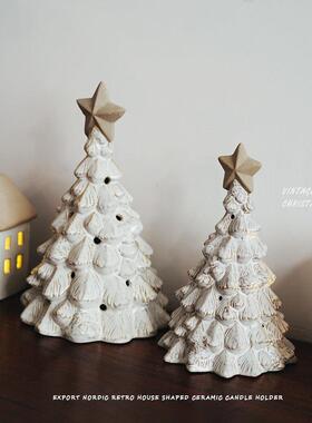 【圣诞节】出口北欧复古圣诞树造型灯饰摆件 餐桌节日装饰摆设