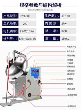 BYJ荸荠式薄膜包衣机糖果巧克力包衣机厂家种子包衣机价格
