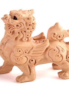 采购产品桃木皮绣饰品，木雕原木，实木皮绣，一对吸财，原木，整