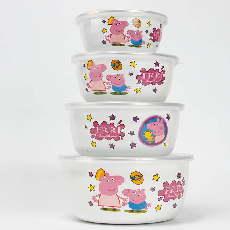 日式搪瓷碗儿童碗带刻度保鲜碗加厚带盖零食保鲜碗儿童辅食加厚碗,淘宝优惠券,粉丝福利购,淘宝优惠卷