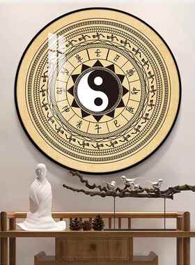 易经周易先天五行八卦图装饰画道家太极阵圆形中堂风水镇宅挂画
