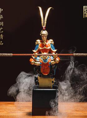 齐天大圣孙悟空摆件办公室玄关装饰品斗战胜佛铜工艺品黄铜送礼品