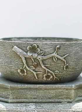 新款创底意摆件式饰庭院装花园户外小院子人造石墩座布置中阳台花