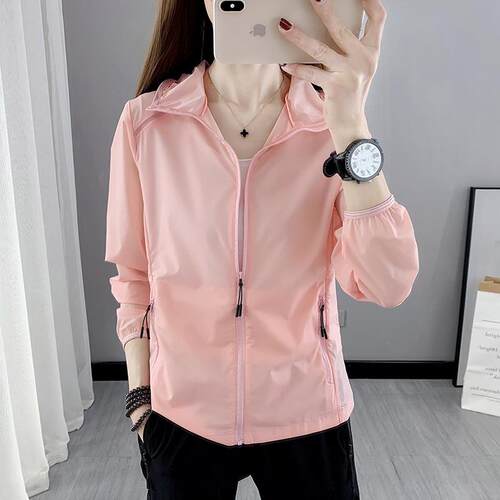 防晒衣女V轻薄透气连帽皮肤衣服户外透气夏季空调衫0325e - 图1