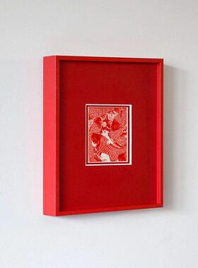 新年礼物龛在16英寸新的红色铝合金画廊艺术Giclee现代简单相框