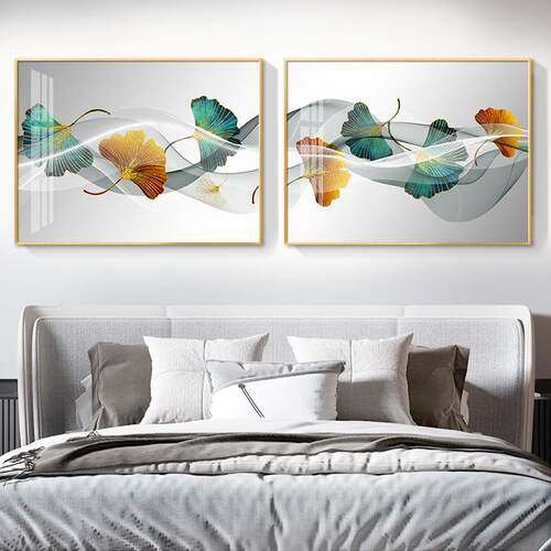 网红轻奢卧室横床头装饰画卧房温间背景墙挂画壁现代简约两联馨主 - 图3
