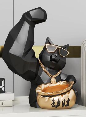 现代创意财几厅何猫收纳摆件PMV客玄茶几餐招桌酒柜办公桌装饰关