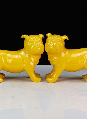 手工中式陶瓷狗摆件生肖家居客厅办公桌电视酒柜装饰工艺礼品摆设