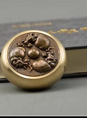 纯黄铜手把件摆件旋转麻将指尖陀螺胡赢钱减压神器打牌桌面吉祥