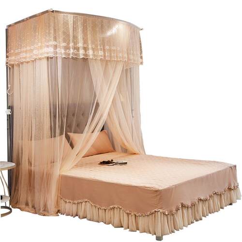 家防蚊家用蚊蚊帐免伸缩升3501爱琴降安装支架公主床幔宫廷用帐源 - 图3