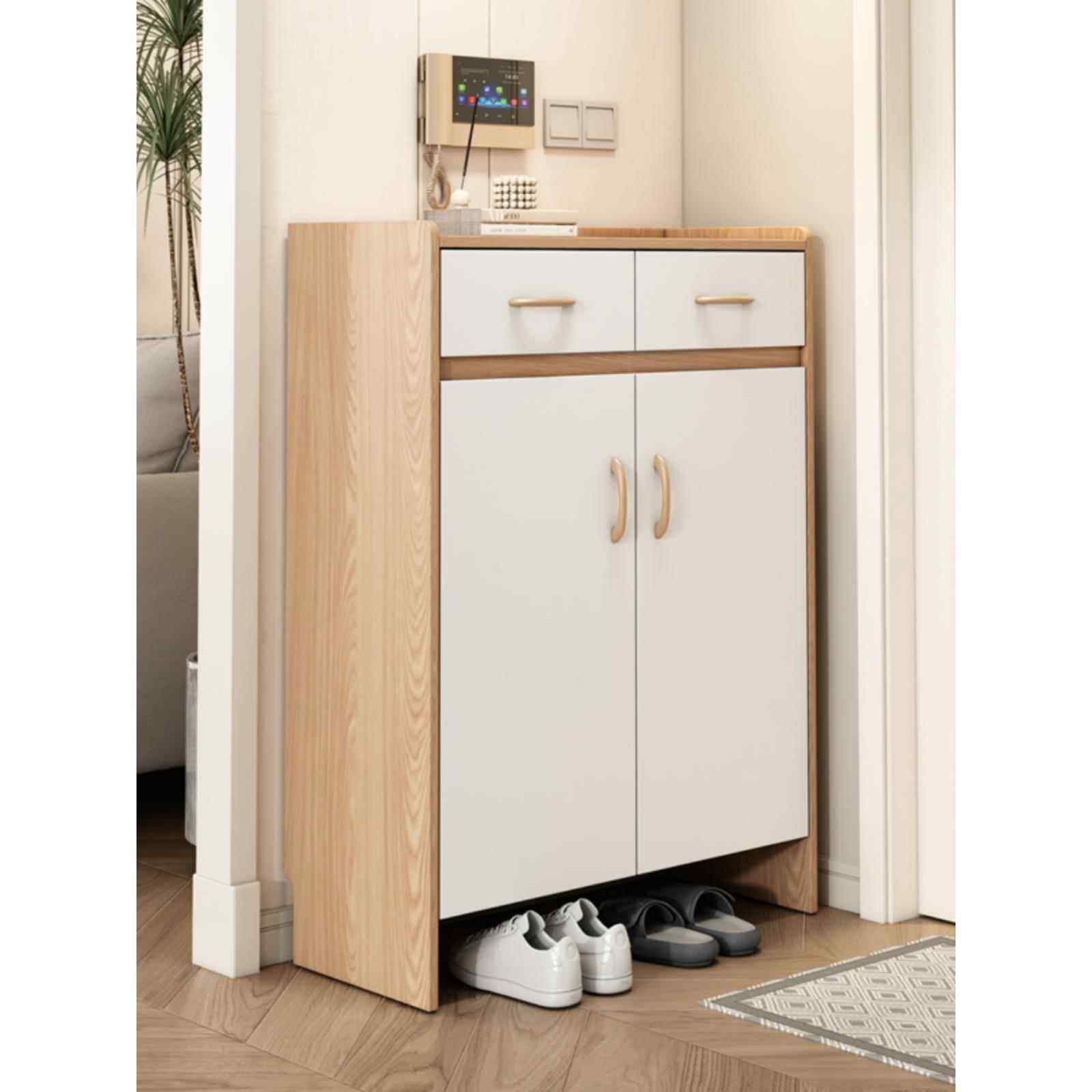 北欧超薄翻斗鞋柜带挂衣架门厅柜家用门口进门鞋架省空间收纳简约,淘宝优惠券,粉丝福利购,淘宝优惠卷