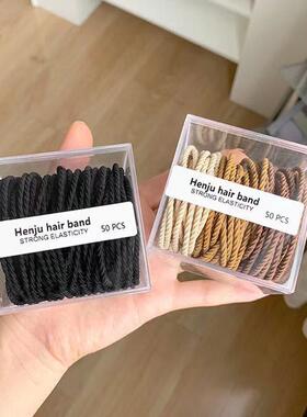 Korean-style macaron hair ties, high elasticity without leav