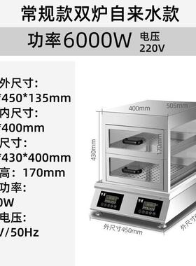 赞康台式蒸包炉商用蒸汽炉双炉商用炖汤柜大容量保温不锈钢蒸箱