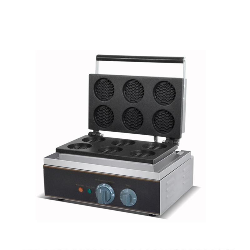 Six-compartment egg tart machine waffle oven commercial electric heating entrepreneurial stall snack equipment scone machine waffle making machine